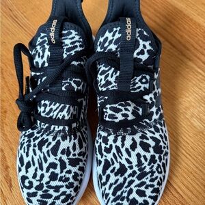 Black and White Leopard Print Sneakers with Cushioned Sole